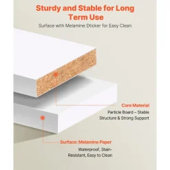 VEVOR Closet System with 3 Drawers, Adjustable Height Wooden Closet Organizers, Modern Walk-in Wardrobe Organization with 3 Retractable Clothes Hanger Rods, Freestanding Garment Rack Storage, White