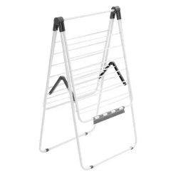 VEVOR Clothes Drying Rack, 2-Tier Foldable Laundry Dryer Rack with Sock Clips & 21 Drying Rods, Metal Height Adjustable Drying Racks for Outdoor & Indoor, Free-Standing & Space-Saving Hanger, White
