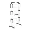 VEVOR Clothes Drying Rack, 4-Tier Foldable Laundry Dryer Rack, Metal Drying Racks with 24 Drying Rods, Free-Standing and Portable Hanger with 4 Castors and Two Side Wings for Outdoor & Indoor Use
