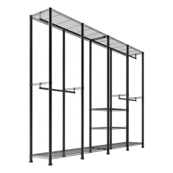 VEVOR Clothing Garment Rack, Heavy Duty Closet Wardrobe, 7 Adjustable Tiers Clothes Racks with Steel Frame, 850 lbs Load Capacity Clothes Rack with 4 Hanging Rods for Bedroom, Clothing Store, Hallway