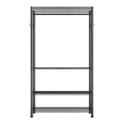 VEVOR Clothing Garment Rack, Heavy Duty Clothing Garment Rack, 4 Adjustable Tiers Clothing Racks with Carbon Steel, 500 lbs Load Capacity Closet Wardrobe for Bedroom, Clothing Store, Hallway