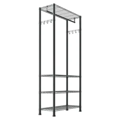 VEVOR Clothing Garment Rack, Heavy Duty Clothing Garment Rack, 4 Adjustable Tiers Clothing Racks with Carbon Steel, 500 lbs Load Capacity Closet Wardrobe for Bedroom, Clothing Store, Hallway