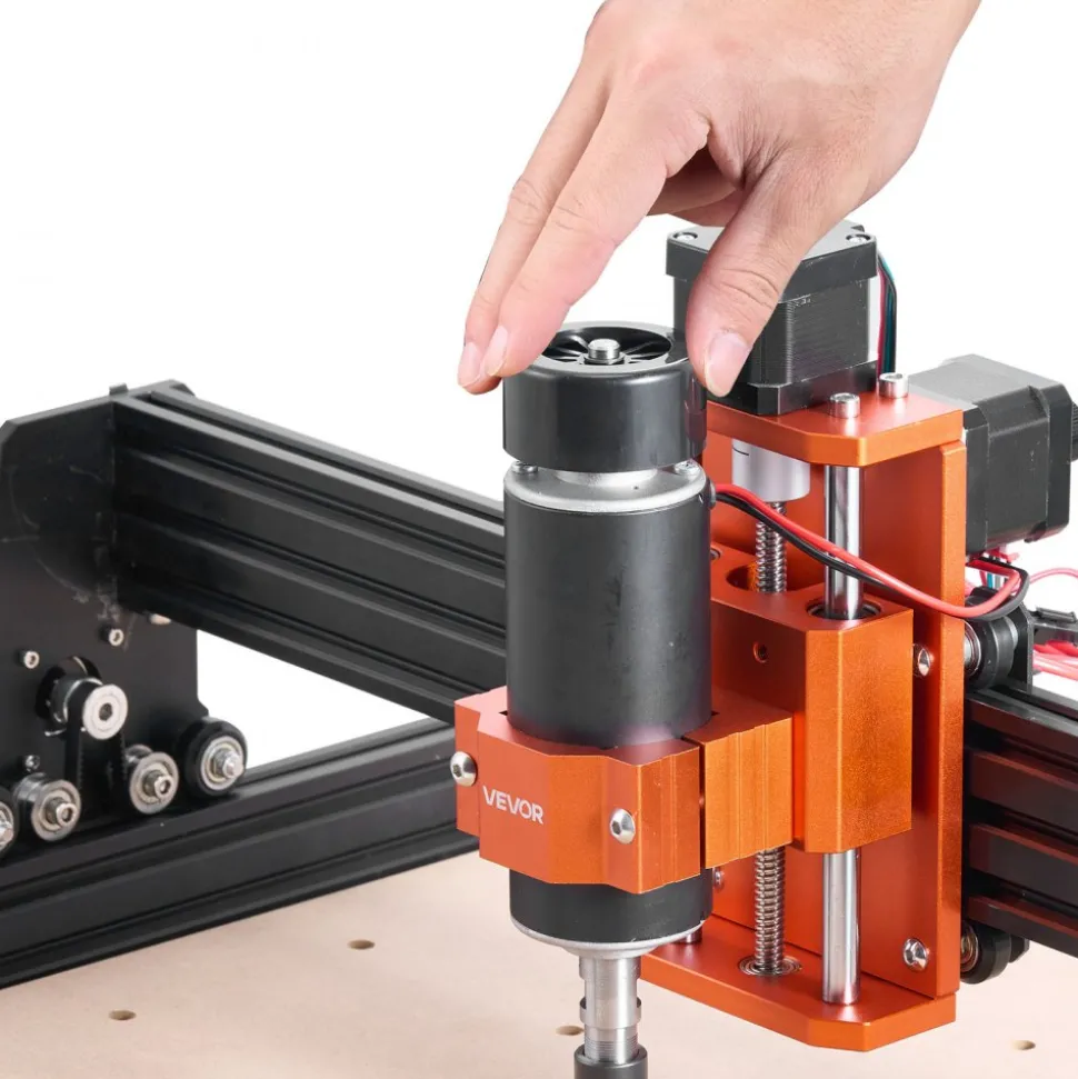 VEVOR CNC Router Machine, 300W Spindle, 3-Axis Wood Engraving Milling Machine, with 15.75 x 15.75 x 2.36 in Working Area, Offline Controller, Aluminum Alloy Structure, for Wood Acrylic Carving Cutting