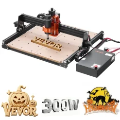 VEVOR CNC Router Machine, 300W Spindle, 3-Axis Wood Engraving Milling Machine, with 15.75 x 15.75 x 2.36 in Working Area, Offline Controller, Aluminum Alloy Structure, for Wood Acrylic Carving Cutting