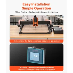 VEVOR CNC Router Machine, 300W Spindle, 3-Axis Wood Engraving Milling Machine, with 15.75 x 15.75 x 2.36 in Working Area, Offline Controller, Aluminum Alloy Structure, for Wood Acrylic Carving Cutting