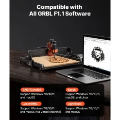 VEVOR CNC Router Machine, 300W Spindle, 3-Axis Wood Engraving Milling Machine, with 15.75 x 15.75 x 2.36 in Working Area, Offline Controller, Aluminum Alloy Structure, for Wood Acrylic Carving Cutting