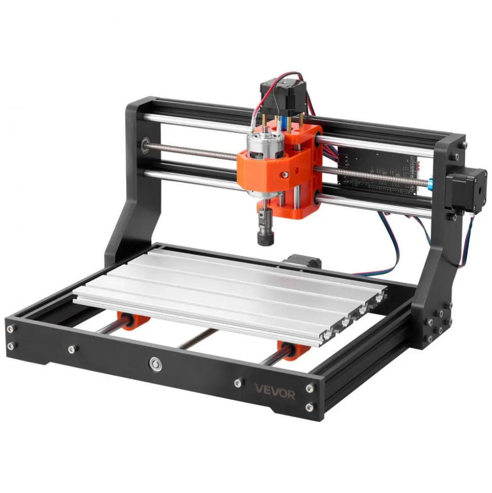 VEVOR 3018 CNC Router Machine, 60W Spindle, 3-Axis Wood Engraving Milling Machine, with 300 x 180 x 40 mm Working Area, Aluminum Alloy Structure, for Wood Acrylic Carving Cutting