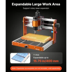 VEVOR CNC Router Machine, 500W Spindle, 3-Axis Wood Engraving Milling Machine, with 300 x 180 x 80 mm Working Area, Offline Controller, Limit Switch, E-Stop, for Wood Acrylic Plastic Carving Cutting