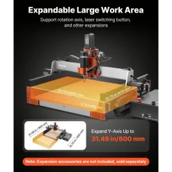 VEVOR CNC Router Machine, 500W Spindle, 3-Axis Wood Engraving Milling Machine, with Dual Linear Rails & Ball Screw, 15.75 x 15.75 x 3.74 in Working Area, Trim Router, for Wood Acrylic Carving Cutting