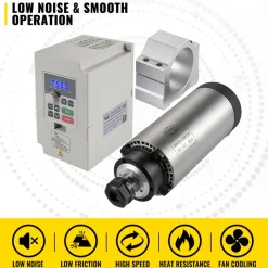 VEVOR CNC Spindle Motor Kits Air Cooled Spindle Motor 220V VFD 2.2KW Clamp 80 mm
