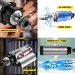 VEVOR CNC Spindle Motor Kits Air Cooled Spindle Motor 220V VFD 2.2KW Clamp 80 mm