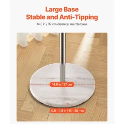 VEVOR Coat Rack, Freestanding Coats Rack Stand with Stable Marble Base & 8 Hooks, Free Standing Hall Coat Tree for Entryway, Bedroom, Office, Living Room, Modern Clothes Hanger for Coats, Hats, Bags
