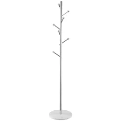 VEVOR Coat Rack, Freestanding Coats Rack Stand with Stable Marble Base & 8 Hooks, Free Standing Hall Coat Tree for Entryway, Bedroom, Office, Living Room, Modern Clothes Hanger for Coats, Hats, Bags