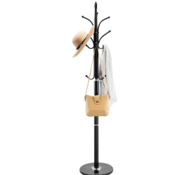 VEVOR Coat Rack, Freestanding Coat Rack Stand with Quartz Stone Base & 9 Hooks, Free Standing Hall Coat Tree for Entryway, Bedroom, Office, Living Room, Modern Clothes Hanger for Coat, Hat, Scarf, Bag