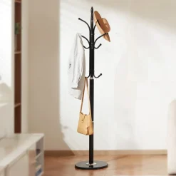 VEVOR Coat Rack, Freestanding Coat Rack Stand with Quartz Stone Base & 9 Hooks, Free Standing Hall Coat Tree for Entryway, Bedroom, Office, Living Room, Modern Clothes Hanger for Coat, Hat, Scarf, Bag