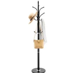 VEVOR Coat Rack, Freestanding Coat Rack Stand with Quartz Stone Base & 9 Hooks, Free Standing Hall Coat Tree for Entryway, Bedroom, Office, Living Room, Modern Clothes Hanger for Coat, Hat, Scarf, Bag