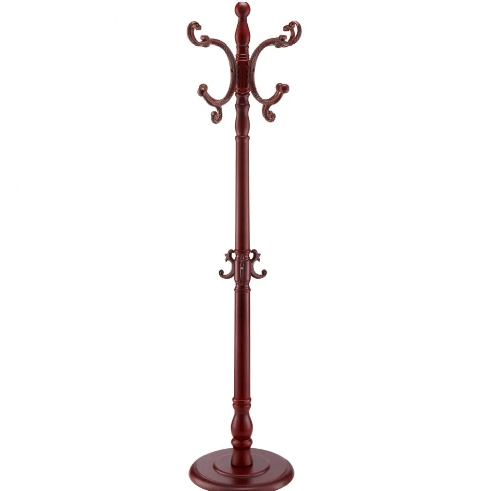 VEVOR Coat Rack Freestanding, Wooden Coats Rack Stand with Weighted Base & 11 Hooks, Free Standing Hall Coat Tree for Entryway, Bedroom, Living Room, Modern Clothes Hanger Stand for Coats, Hats, Bag