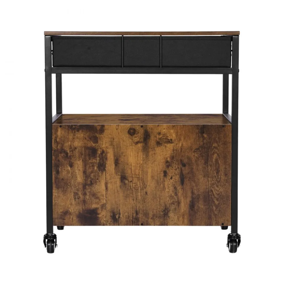 VEVOR Coffee Bar Cabinet, 24 Inch Farmhouse Coffee Bar Cabinet with Storage, Movable Coffee Bar Table with Wheels & Mesh Door, Sideboard Buffet Cabinet for Kitchen, Entryway