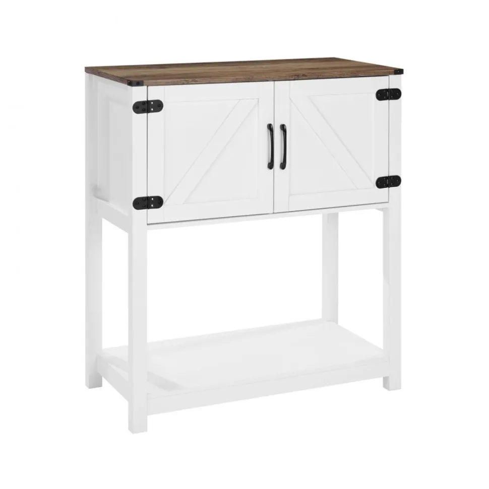 VEVOR Coffee Bar Cabinet, 31.5 x 13.8 x 34.6 in Farmhouse Coffee Bar Cabinet with 3-Tier Storage, Coffee Bar Table with Magnet Doors, Farmhouse Sideboard Buffet Cabinet for Living Room, Entryway
