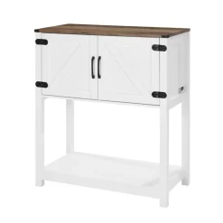 VEVOR Coffee Bar Cabinet, 31.5 x 13.8 x 34.6 in Farmhouse Coffee Bar Cabinet with 3-Tier Storage, Coffee Bar Table with Magnet Doors, Farmhouse Sideboard Buffet Cabinet for Living Room, Entryway