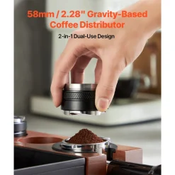VEVOR Coffee Distributor 51mm, 2-in-1 Adjustable Espresso Distributor with Fan-Shaped Base, Coffee Distributor 304 Stainless Steel with Easy-to-Disassemble Design