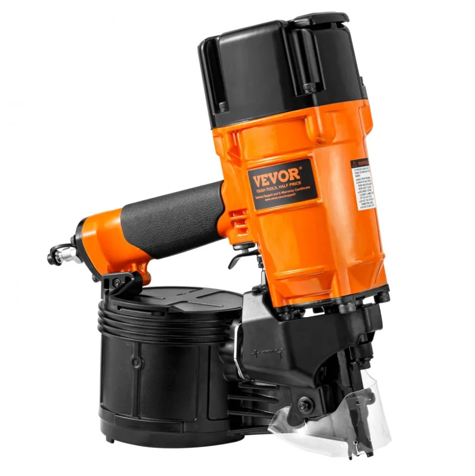VEVOR Coil Siding/Framing Nailer CN83N, 2" to 3-1/4" 15 Degree Pneumatic Siding Nail Gun with Tool-Less Depth Adjustment, 70-120PSI Air Coil Nailer for Siding Sheathing Wooding Fencing Decking