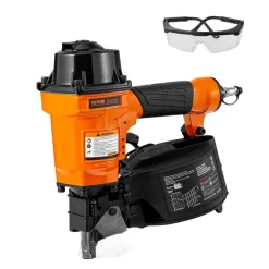 VEVOR Coil Siding Nailer MCN55, 1 inch to 2-1/4 inch 15 Degree Pneumatic Siding Nail Gun, 70-120PSI Air Coil Nailer for Siding, Pallet Sheathing, Fencing, Decking