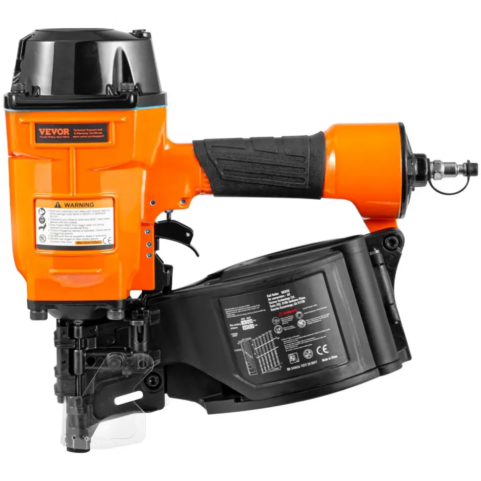VEVOR Coil Siding Nailer MCN70, 1-3/4" to 2-3/4" 15 Degree Pneumatic Siding Nail Gun, 70-120PSI Air Coil Nailer for Pallet, Crating, Framing, Siding and Fencing