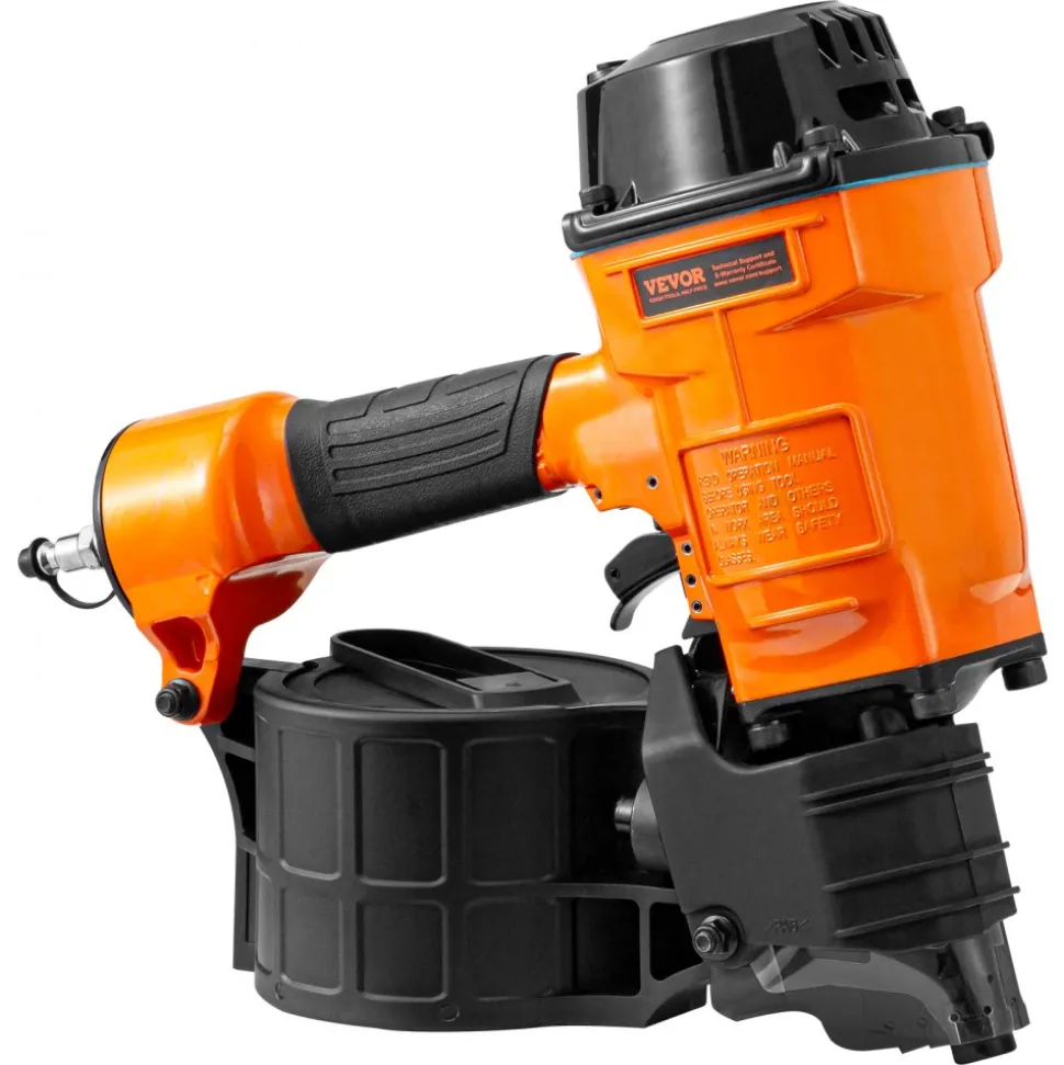 VEVOR Coil Siding Nailer MCN70, 1-3/4" to 2-3/4" 15 Degree Pneumatic Siding Nail Gun, 70-120PSI Air Coil Nailer for Pallet, Crating, Framing, Siding and Fencing
