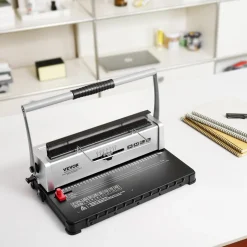 VEVOR Coil Spiral Binding Machine, Manual Book Maker 34-Holes Binding 120 Sheets, Punch Binder with Adjustable 3/16" - 9/16" Coil Binding Spines and Side Margin, for Letter Size, A4, A5