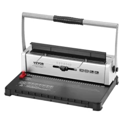 VEVOR Coil Spiral Binding Machine, Manual Book Maker 34-Holes Binding 120 Sheets, Punch Binder with Adjustable 3/16