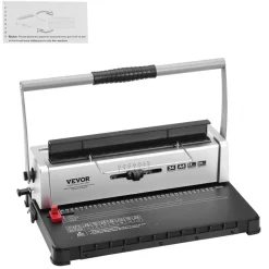 VEVOR Coil Spiral Binding Machine, Manual Book Maker 34-Holes Binding 120 Sheets, Punch Binder with Adjustable 3/16