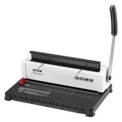 VEVOR Coil Spiral Binding Machine, Manual Book Maker 34-Holes Binding 120 Sheets, Punch Binder Adjustable 3/16" - 9/16" Coil Binding Spines, for Letter Size, A4, A5