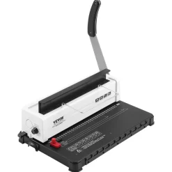 VEVOR Coil Spiral Binding Machine, Manual Book Maker 34-Holes Binding 120 Sheets, Punch Binder Adjustable 3/16