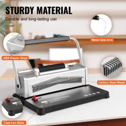 VEVOR Coil Spiral Binding Machine, Manual Book Maker with Electric Binding, 46-Holes Binding 500 Sheets Punch Binder, with 100pcs 5/16'' Coil Binding Spines, for Letter Size, A4, A5