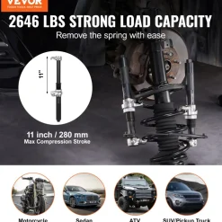 VEVOR Coil Spring Compressor Tool, 2 pcs Heavy Duty Macpherson Strut Spring Compressor Set, 2646 lbs Strut Spring Compressor with Safety Bracket and Carrying Case, for Car Truck ATV UTV