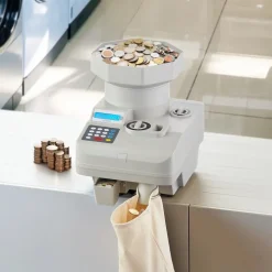 VEVOR Coin Counter, Professional Coin Sorter with LED Display Holds up to 11000 Coins, Automatic Coin Sorter and Wrapper Machine for All Coins, Suitable for International Coins and Tokens