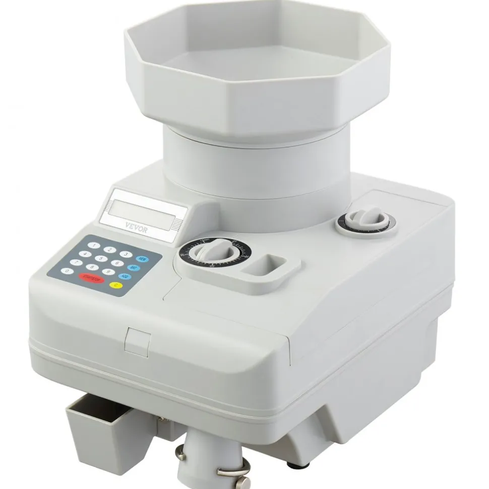 VEVOR Coin Counter, Professional Coin Sorter with LED Display Holds up to 11000 Coins, Automatic Coin Sorter and Wrapper Machine for All Coins, Suitable for International Coins and Tokens