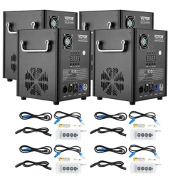 VEVOR Cold Spark Machine, 4 Pack 500W Output Fireworks Controllers, 6.6-13ft Adjustable Height, with Advanced DMX System,LED Screen,Portable Handle, Aluminum Alloy for Stage DJ Wedding Event,Party