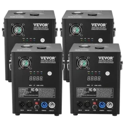 VEVOR Cold Spark Machine, 4 Pack 500W Output Fireworks Controllers, 6.6-13ft Adjustable Height, with Advanced DMX System,LED Screen,Portable Handle, Aluminum Alloy for Stage DJ Wedding Event,Party