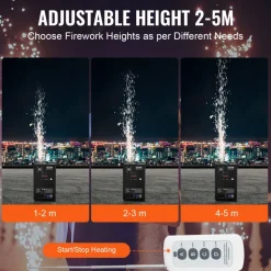 VEVOR Cold Spark Machine, 4 Pack 700W Output Fireworks Controllers, 6.6-16.4ft Adjustable Height, with Advanced DMX System,LED Screen,Portable Handle, Aluminum Alloy for Stage DJ Wedding Event,Party