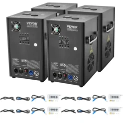 VEVOR Cold Spark Machine, 4 Pack 700W Output Fireworks Controllers, 6.6-16.4ft Adjustable Height, with Advanced DMX System,LED Screen,Portable Handle, Aluminum Alloy for Stage DJ Wedding Event,Party