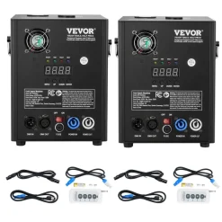 VEVOR Cold Spark Machine, 2 Pack 500W Output Fireworks Controllers, 6.6-13ft Adjustable Height, with Advanced DMX System,LED Screen,Portable Handle, Aluminum Alloy for Stage DJ Wedding Event,Party