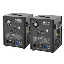 VEVOR Cold Spark Machine, 2 Pack 500W Output Fireworks Controllers, 6.6-13ft Adjustable Height, with Advanced DMX System,LED Screen,Portable Handle, Aluminum Alloy for Stage DJ Wedding Event,Party