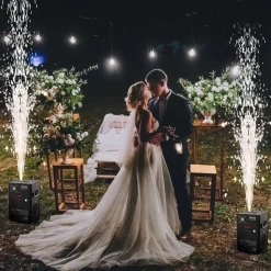 VEVOR Cold Spark Machine, 700W Output Fireworks Controller, 6.6-16.4ft Adjustable Height, with Advanced DMX System,LED Screen,Portable Handle,HeavyDuty Aluminum Alloy for Stage DJ Wedding Event,Party