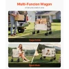 VEVOR Collapsible Folding Wagon, 550lb Load & 220L, 2 in 1 Foldable Wagon Cart Converts to Bench, Utility Wagon with Adjustable Handle, Outdoor Cart for Groceries Shopping, Camping, Gardening