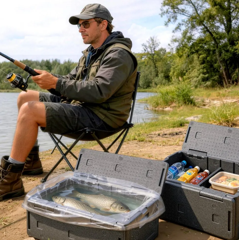 VEVOR Collapsible Insulated Food Warmer, 40 Qt Non-Electrical Thermal Carrier, Lightweight and High-rigidity EPP Hot Box, for Delivery, Transport, Catering BBQ Event, Keeps Warm/Cold 4 Hours (Gray)