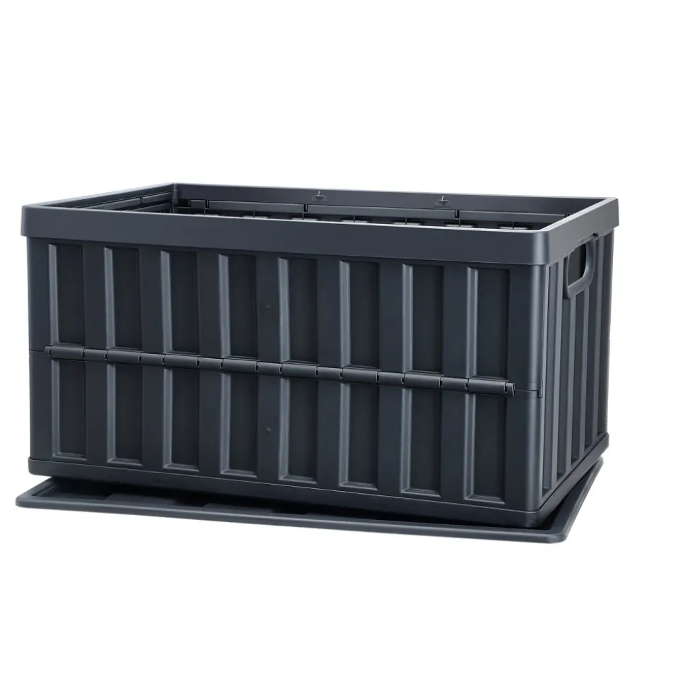 VEVOR Collapsible Storage Bins with Lids, 65L 3 Packs, Folding Plastic Stackable Utility Crates with Handles, Large Heavy Duty Containers for Clothes, Toys, Books, Snack, Shoes, and Grocery Organizing