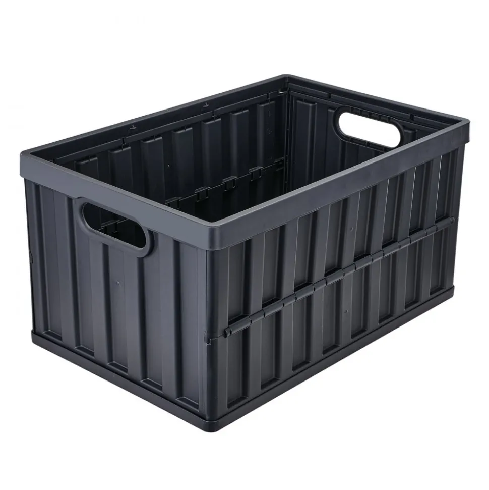 VEVOR Collapsible Storage Bins with Lids, 65L 3 Packs, Folding Plastic Stackable Utility Crates with Handles, Large Heavy Duty Containers for Clothes, Toys, Books, Snack, Shoes, and Grocery Organizing