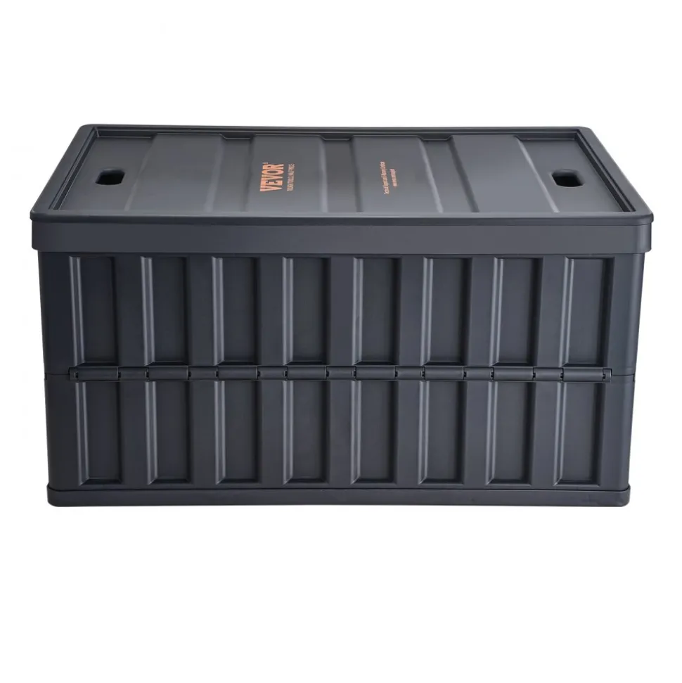 VEVOR Collapsible Storage Bins with Lids, 65L 3 Packs, Folding Plastic Stackable Utility Crates with Handles, Large Heavy Duty Containers for Clothes, Toys, Books, Snack, Shoes, and Grocery Organizing